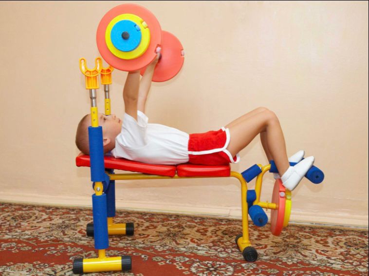 Children's barbell bench