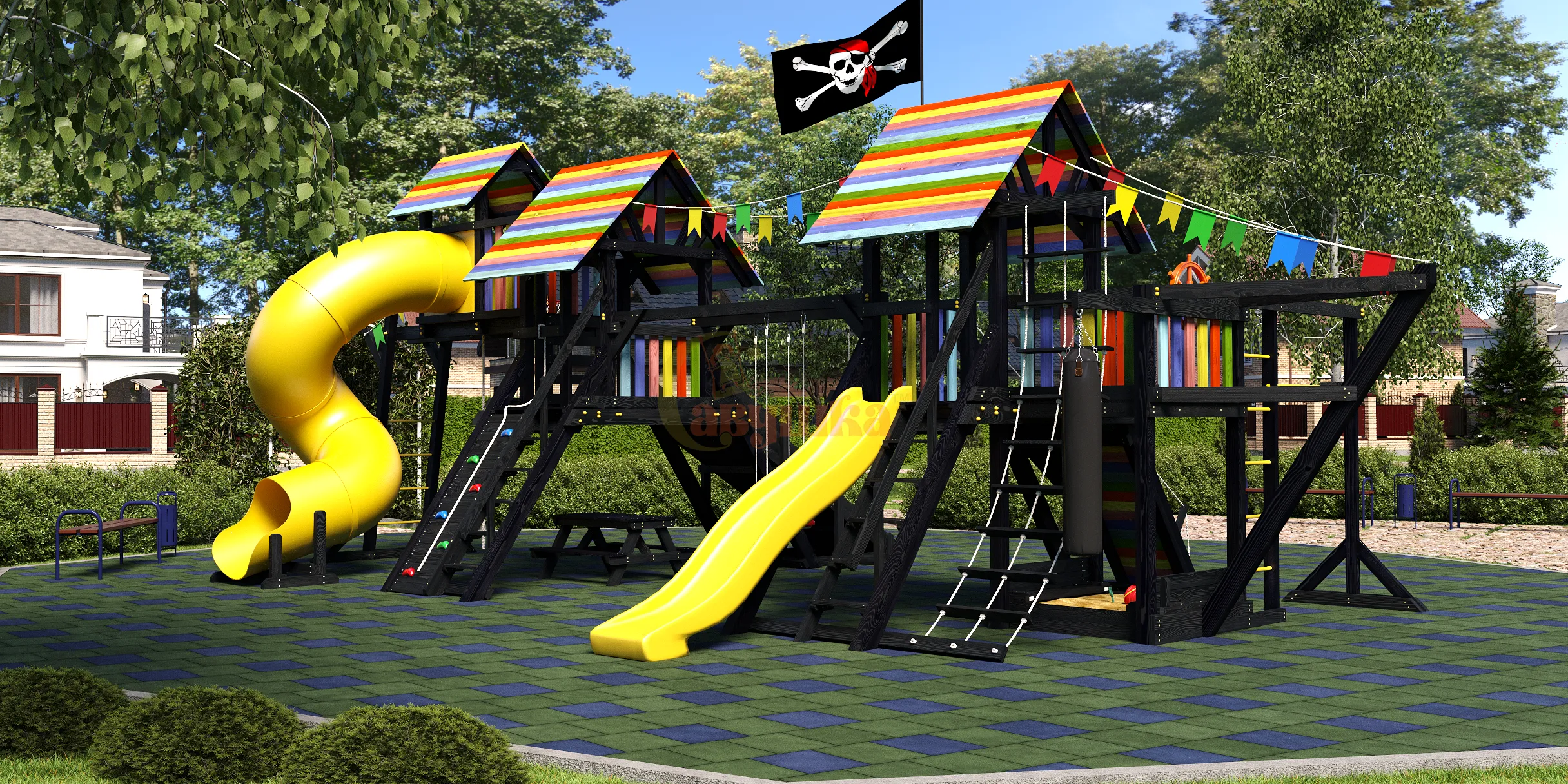 Wooden playground BLACK 9